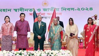 বঙ্গভবনে স্বাধীনতা দিবসের সংবর্ধনায় ভুটানের রাজার যোগদান